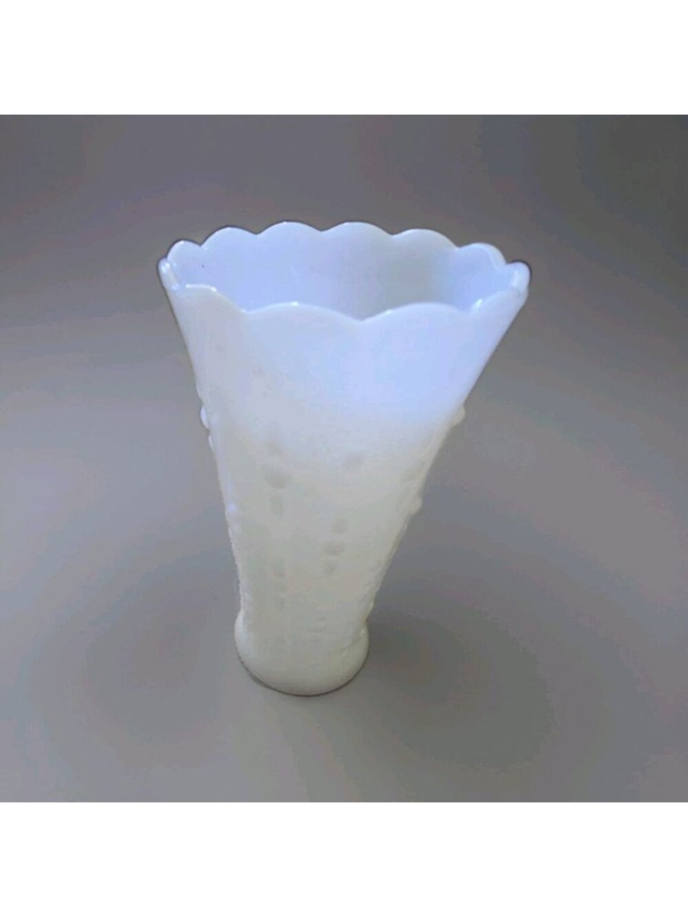 Anchor Hocking Milk Glass 8.5" Stars and Bars Cottagecore Farmhouse Decor Vase